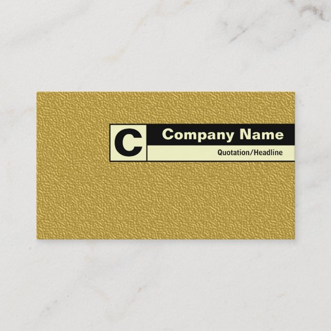 Edge Labelled Monogram - Golden Embossed Tex Business Card (Front)
