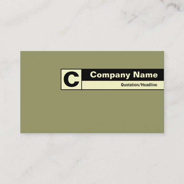 Edge Labelled Monogram - Green Brown 999966 Business Card (Front)