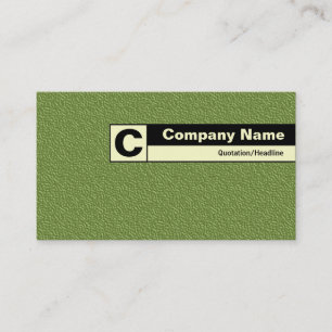 Edge Labelled Monogram - Green Embossed Tex Business Card