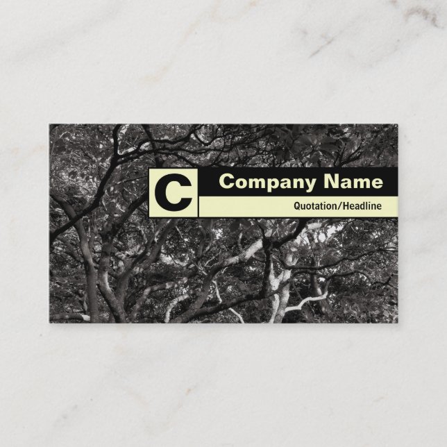 Edge Labelled Monogram - Japanese Branches 03 Business Card (Front)