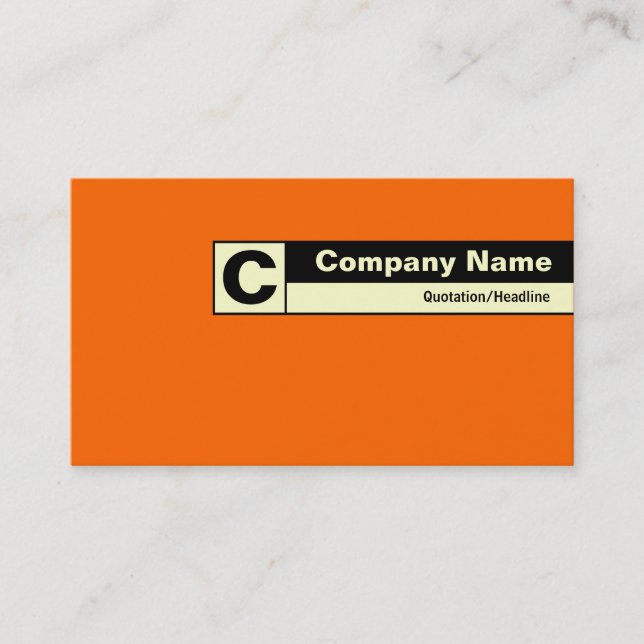 Edge Labelled Monogram - Orange FF6600 Business Card (Front)