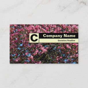 Edge Labelled Monogram - Pink Cherry Blossom Business Card