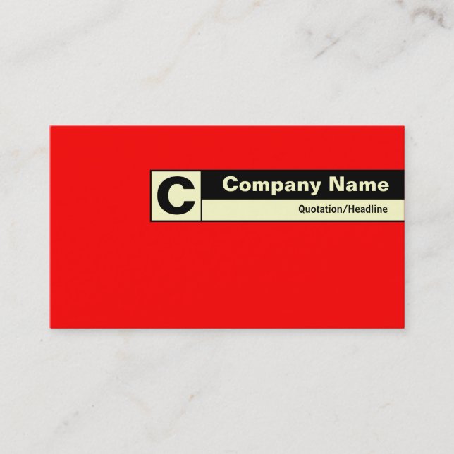 Edge Labelled Monogram - Red FF0000 Business Card (Front)