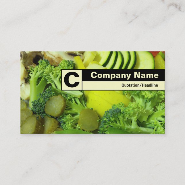 Edge Labelled Monogram - Stir-fry 02 Business Card (Front)