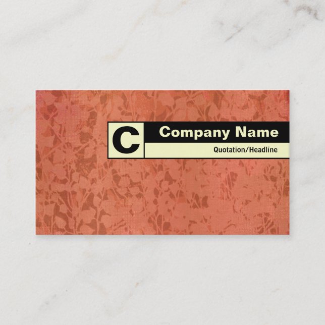 Edge Labelled Monogram - Terracotta Fossils Business Card (Front)