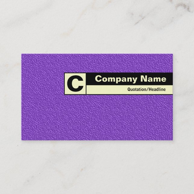 Edge Labelled Monogram - Violet Embossed Tex Business Card (Front)