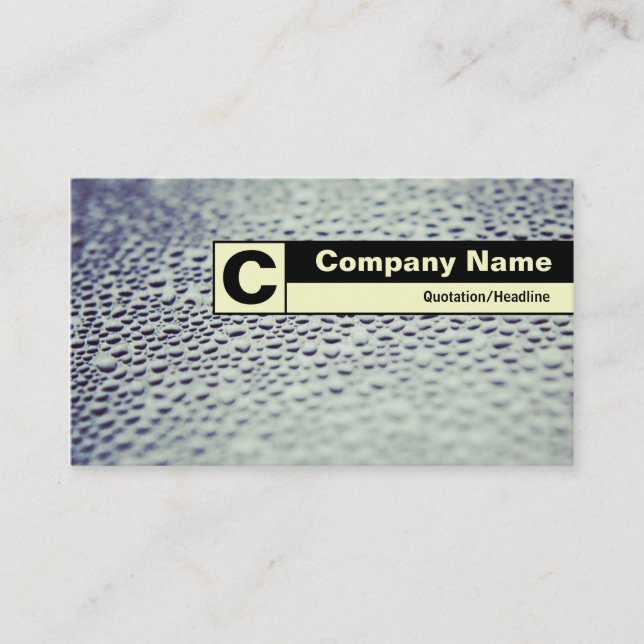 Edge Labelled Monogram - Water Droplets on Glass 1 Business Card (Front)