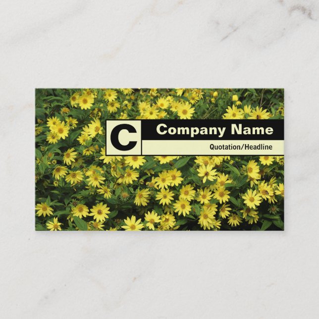 Edge Labelled Monogram - Yellow Daisies Business Card (Front)