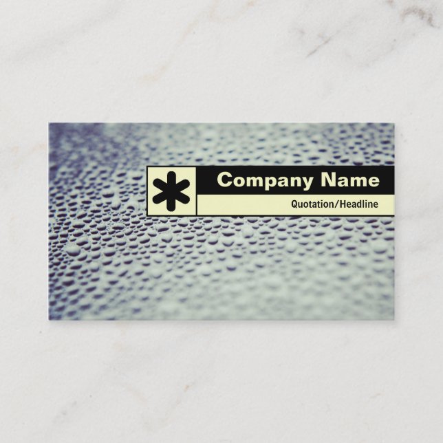Edge Labelled - Water Droplets on Glass 01 Business Card (Front)