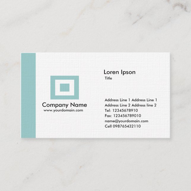Edge - Light Blue Green Business Card (Front)