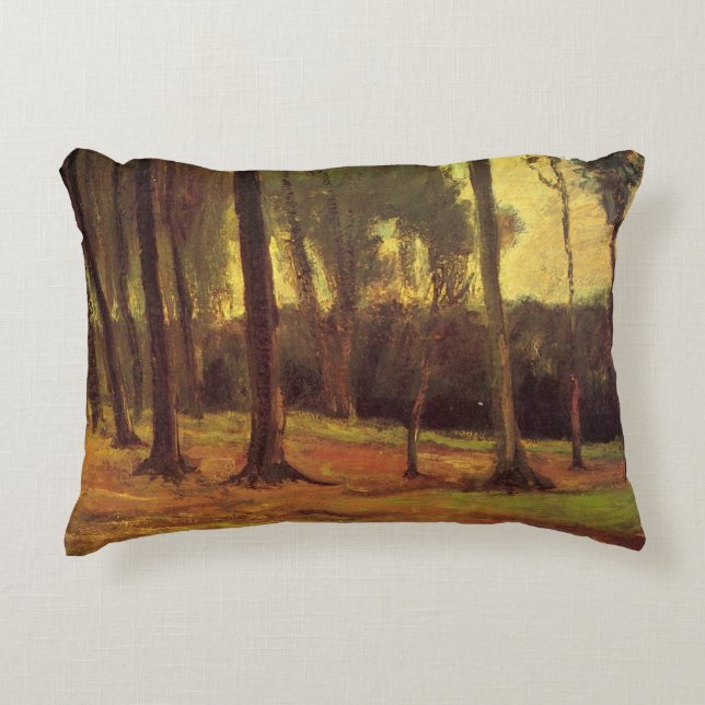 Edge of a Wood by Vincent van Gogh Accent Pillow (Front)