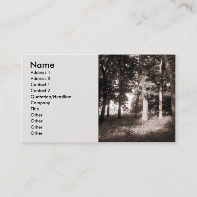 Edge of the Woods - Customized Business Card (Front)