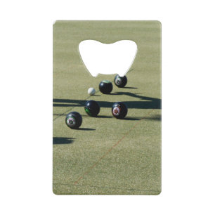 Edge of Victory: A Close Call at Lawn Bowls Credit Card Bottle Opener