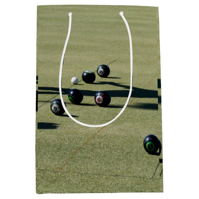 Edge of Victory: A Close Call at Lawn Bowls Medium Gift Bag (Front)