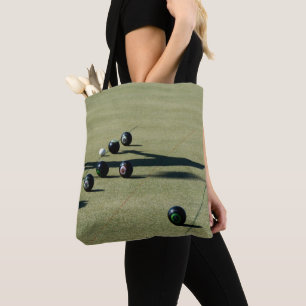 Edge of Victory: A Close Call at Lawn Bowls Tote Bag