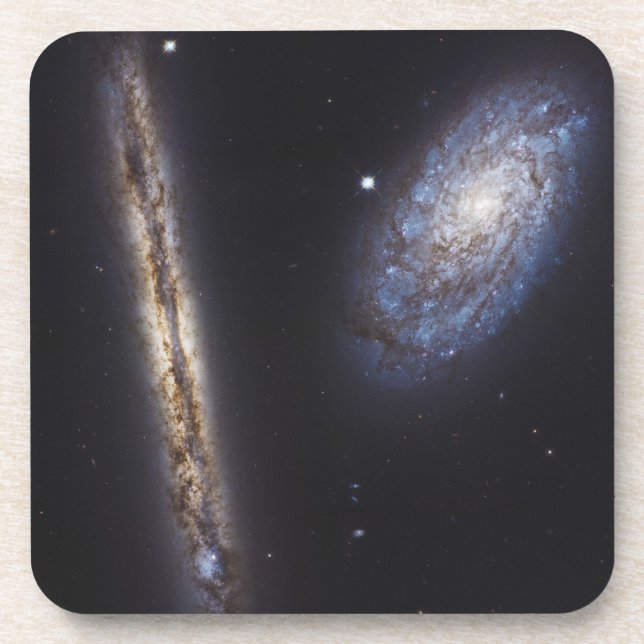 Edge-On Galaxy Ngc 4302 & Tilted Galaxy Ngc 4298 Coaster (Front)