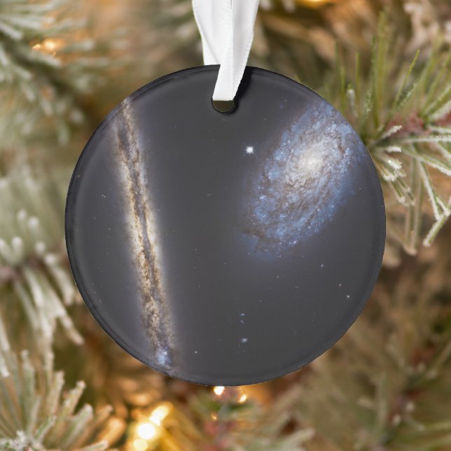 Edge-On Galaxy Ngc 4302 & Tilted Galaxy Ngc 4298 Ornament (Tree)
