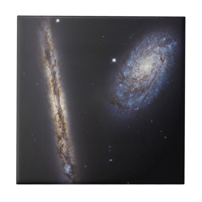 Edge-On Galaxy Ngc 4302 & Tilted Galaxy Ngc 4298 Tile (Front)