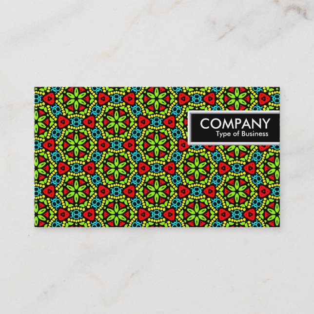 Edge Tag - Green Flower Geometric (Front)