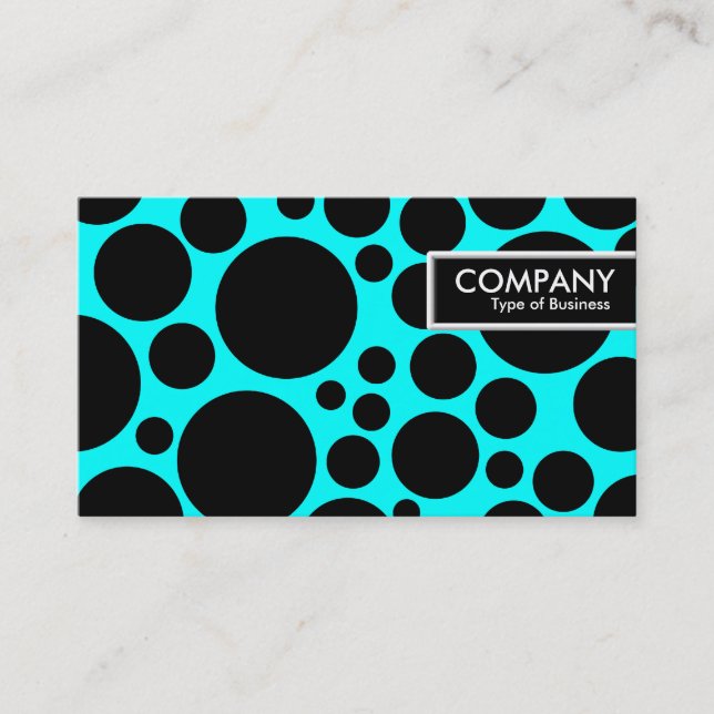 Edge Tag - Spotty - Black on Cyan (Front)