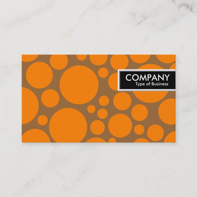 Edge Tag - Spotty - Orange on Brown (Front)