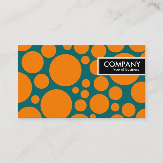 Edge Tag - Spotty - Orange on Teal (Front)