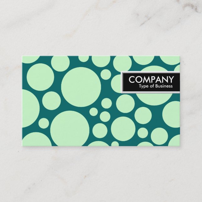 Edge Tag - Spotty - Pale Green on Teal (Front)