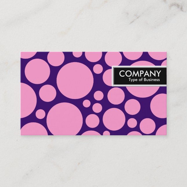 Edge Tag - Spotty - Pink on Dark Violet (Front)