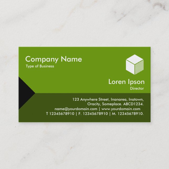 Edge Triangle II - Shades of Avocado Business Card (Front)