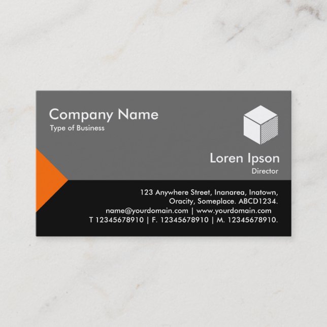 Edge Triangle III - Orange, Black with Grey Business Card (Front)