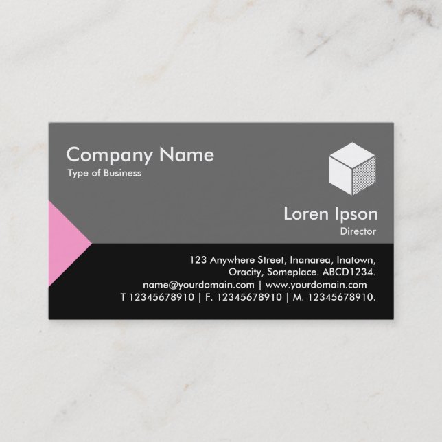 Edge Triangle III - Pink, Black with Grey Business Card (Front)