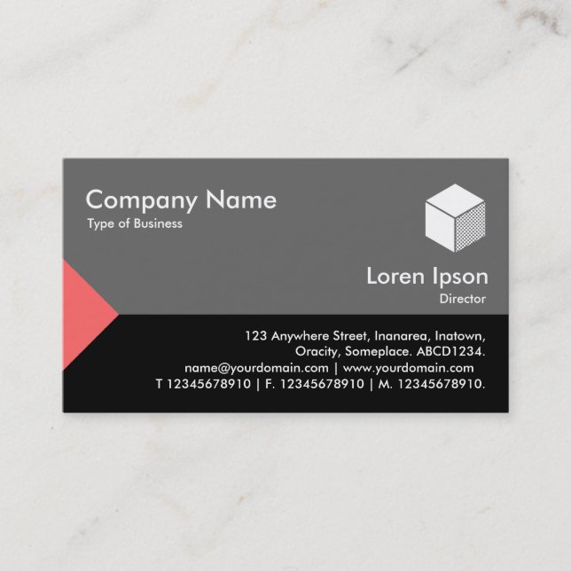 Edge Triangle III - Tropical Pink, Black with Grey Business Card (Front)