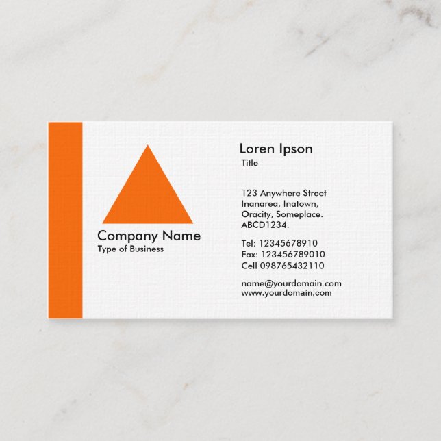 Edge Triangle - Orange Business Card (Front)