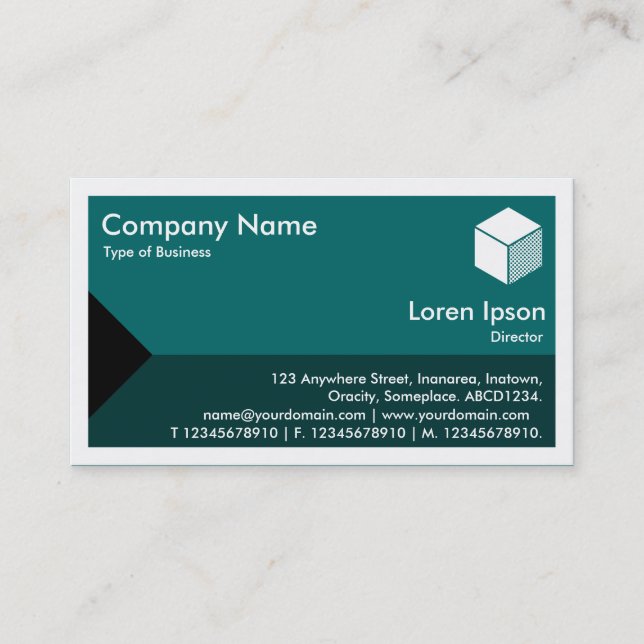 Edge Triangle - Shades of Moss Green Business Card (Front)