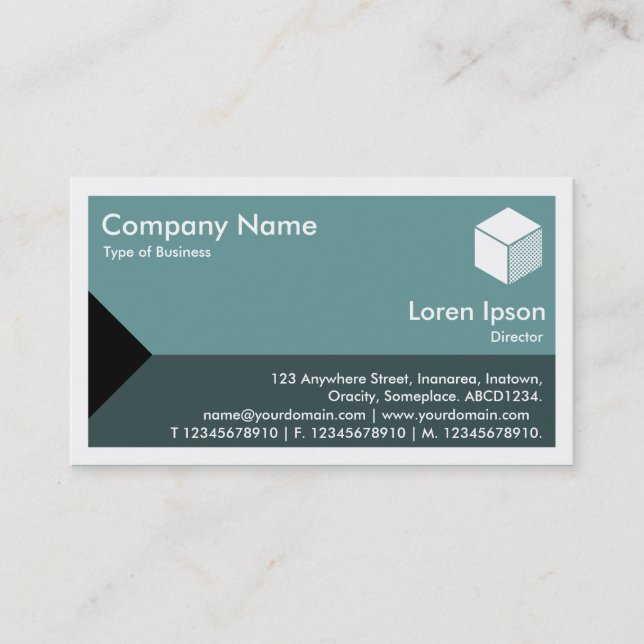 Edge Triangle - Shades of Ocean Green Business Card (Front)