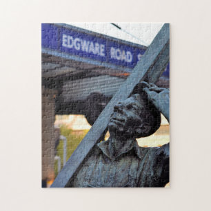 Edgeware Road Station Statue - 11x14 - 252 pcs. Jigsaw Puzzle