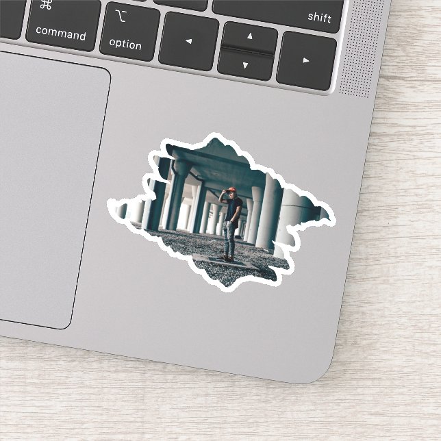 Edgy Abstract Torn Photo Sticker (Detail)