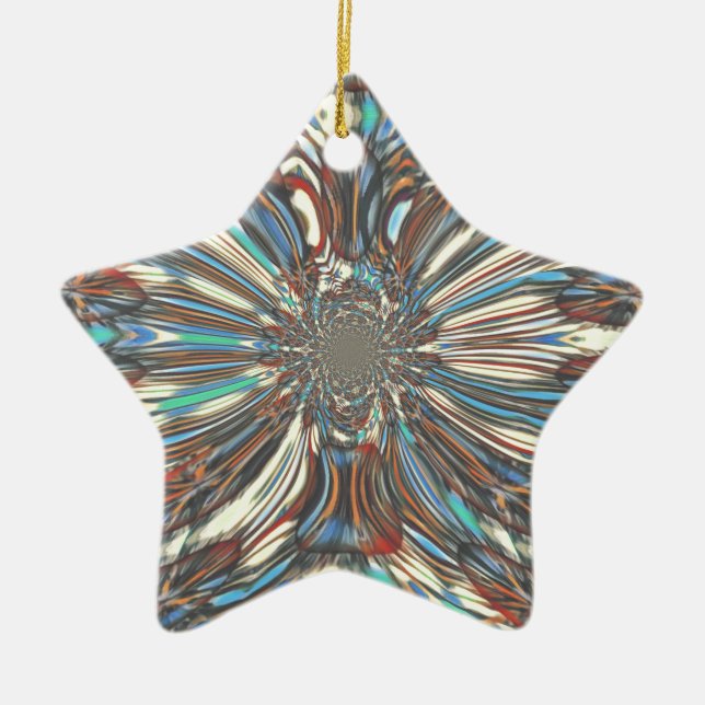 Edgy African Urban Pop Art Abstract Optical Design Ceramic Ornament (Front)