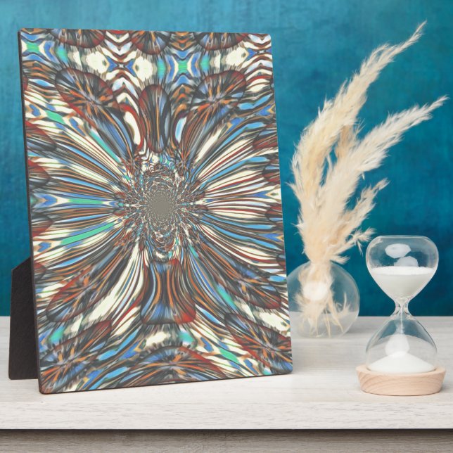 Edgy African Urban Pop Art Abstract Optical Design Plaque (Side)