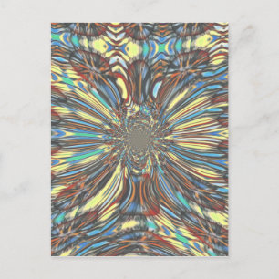 Edgy African Urban Pop Art Abstract Optical Design Postcard