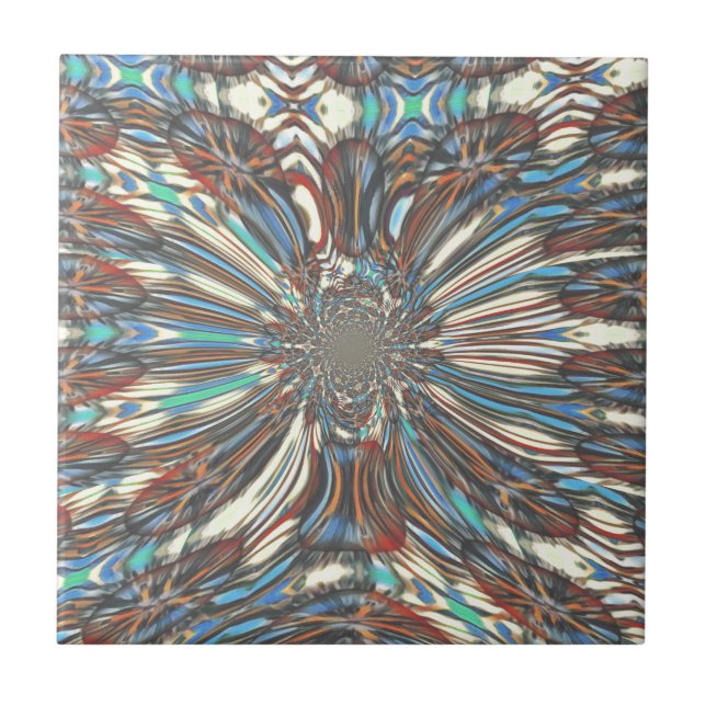 Edgy African Urban Pop Art Abstract Optical Design Tile (Front)