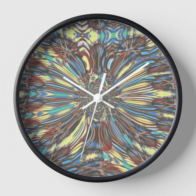 Edgy African Urban Pop Art Abstract Optical Design Wall Clock (Front)