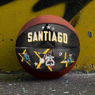 Edgy All-Star Sports Photo Star Design Keepsake Basketball