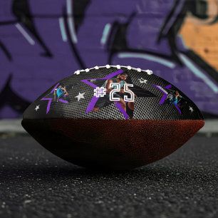 Edgy All-Star Sports Photo Star Design Keepsake Football