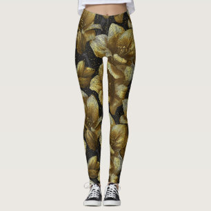 Edgy Amaryllis Accent Workout Wear Leggings