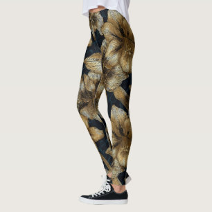 Edgy Amaryllis Flower Yoga Fitness Leggings