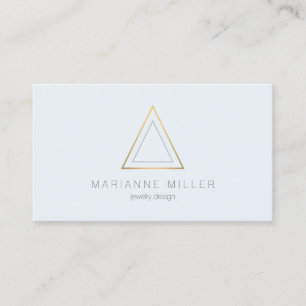Edgy and Modern Gold Triangle Logo 2 Business Card