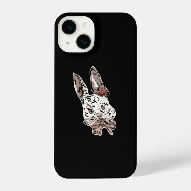 Edgy, artistic rabbit illustration - Unique art iPhone Case (Back)