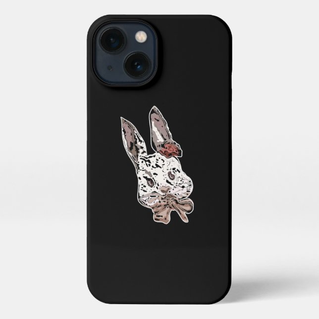 Edgy, artistic rabbit illustration - Unique art iPhone Case (Back)