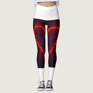 Edgy Barbed Heart Purple Rose Leggings 💔 🌹
